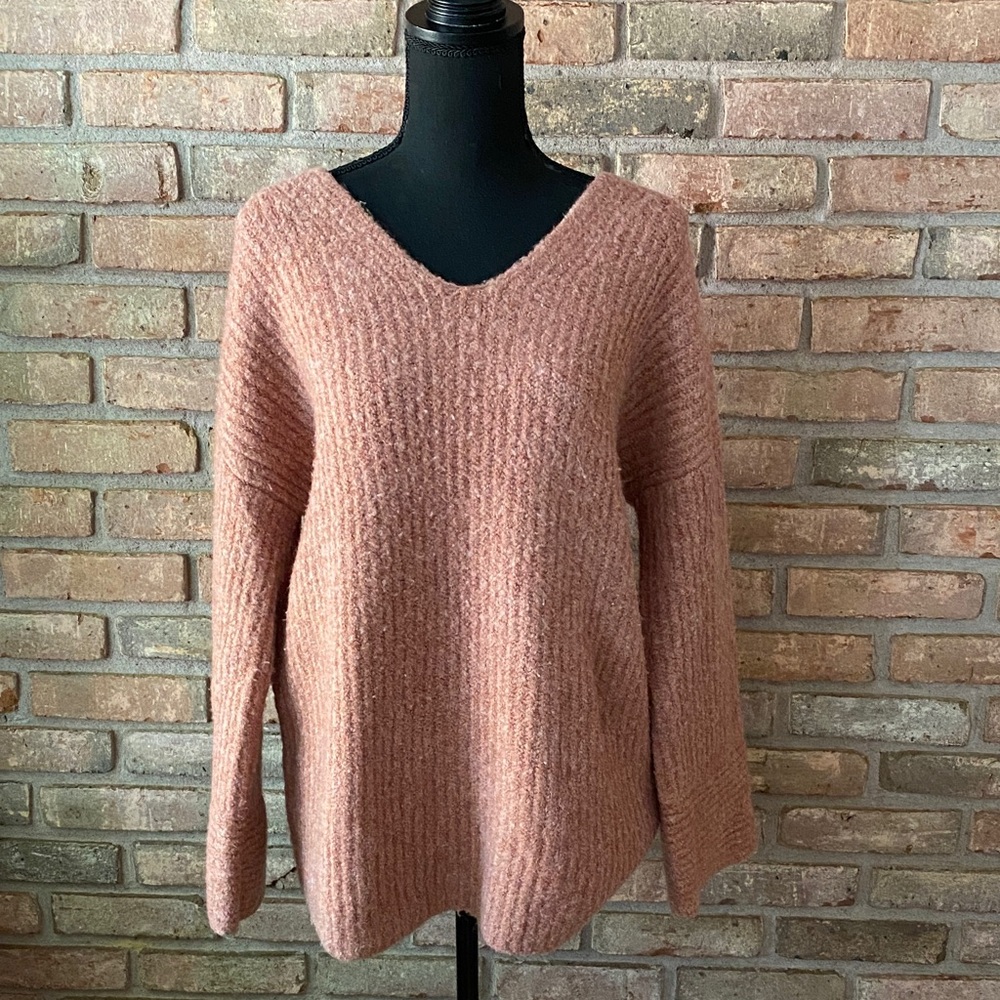 Madewell Dusty Rose V-Neck Sweater Medium EUC